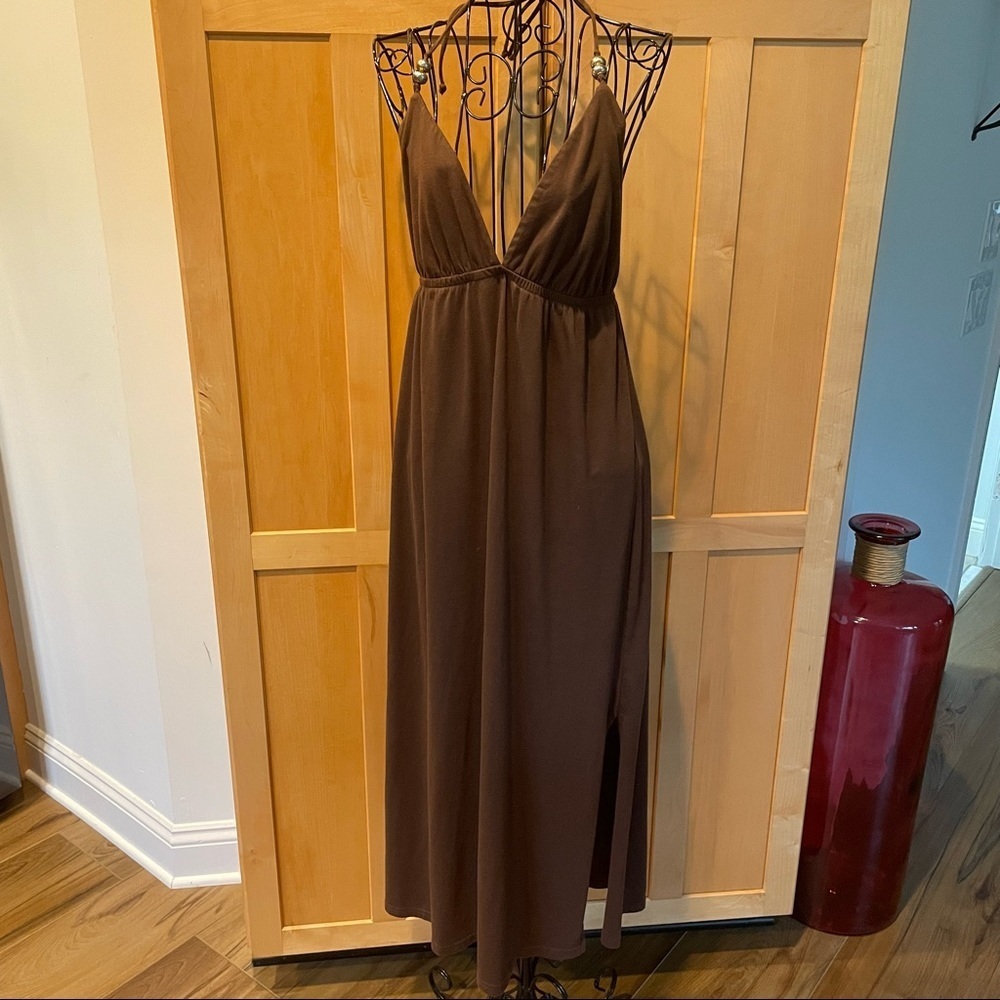 Faded Glory brown summer halter Dress size Medium - Picture 3 of 8
